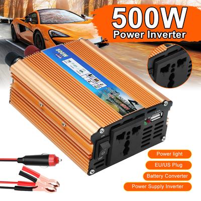 DC 12V в AC 220V Многофункциональный 500 Вт Трансформатор напряжения Преобразователь аккумулятора Автомобильный инвертор питания Преобразование USB Зажим для аккумулятора Автомобильный источник питания Инвертор