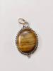 Natural Tiger Eye Gemstone Pendant | 925 Sterling Silver Handmade Jewelry, Gift for Her.