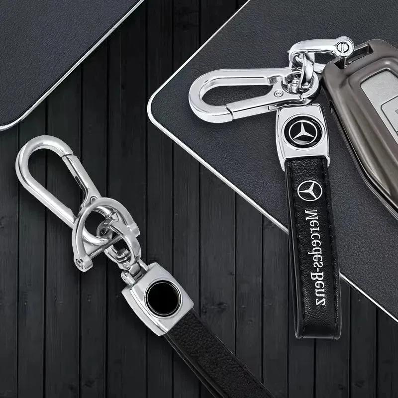 EJK4 2025 Hot New Leather Car Keys Chain Rings Buckle Holder KeysChain For Mercedes benz W203 W204 W205 W210 W211 W212 W164 W176 CLA