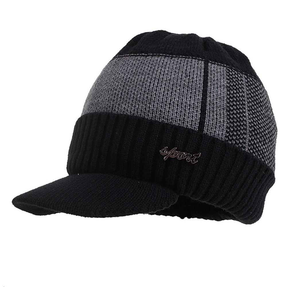 Plush Warm Solid Color Fashion Design Women Face Cap Korean Style Hat With Scarf Men Knitted Beanie