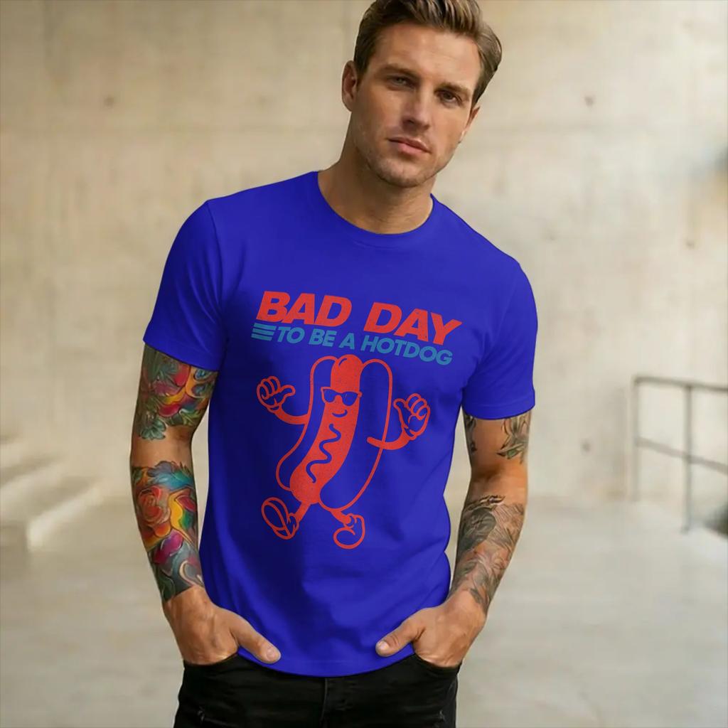 Funny Bad Day to Be a Hotdog Merch Unisex T Shirts Cotton Tee Printed Tshirt Clothing