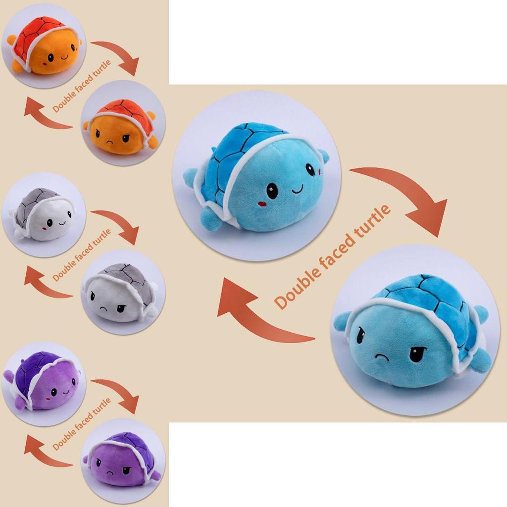 Soft And Cute Double-sided Flip Turtle Plush Toy Ideal For Childrens Gifts
