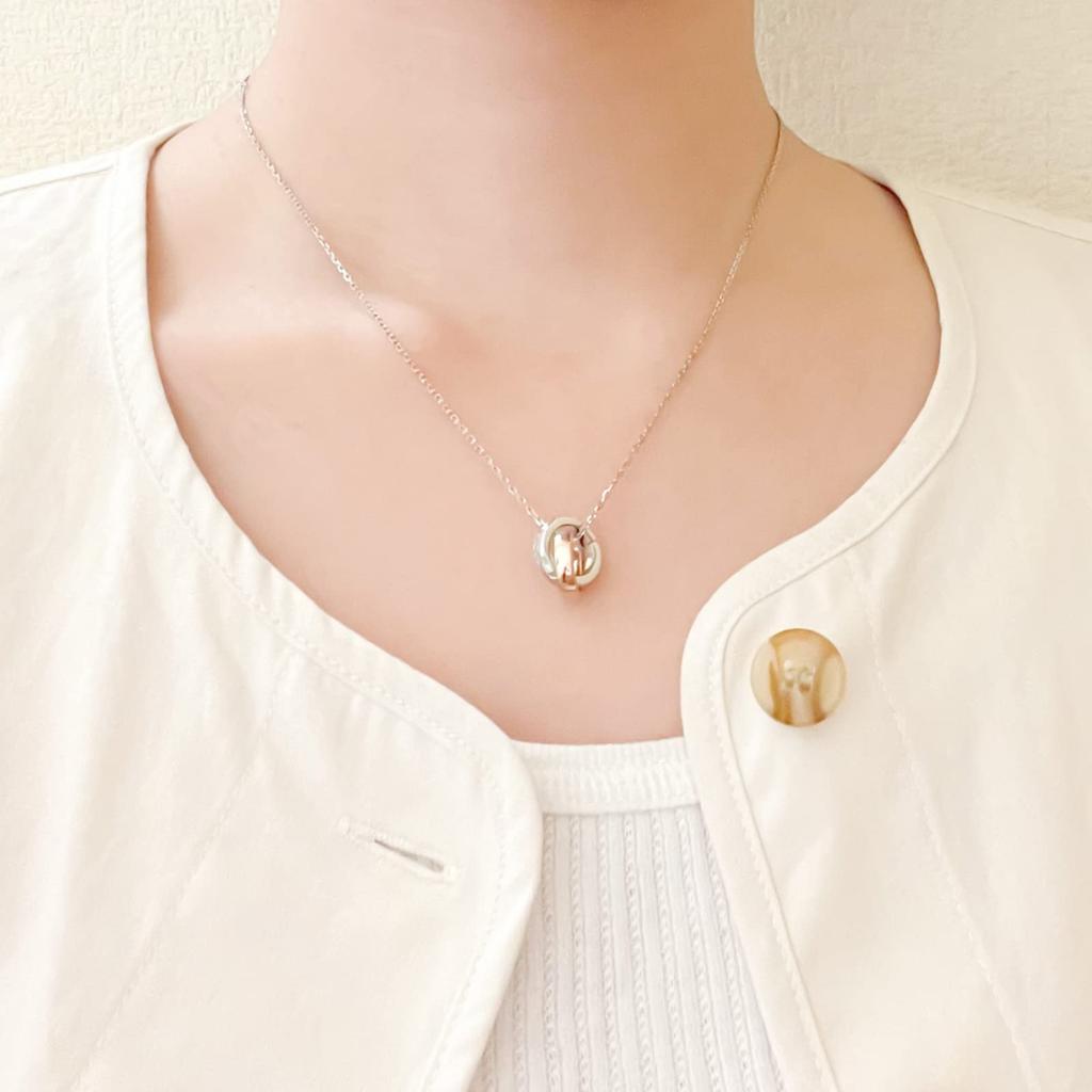 Гавайское парное ожерелье из хирургической нержавеющей стали, гипоаллергенное, с бриллиантами, золото, черный [Белый клевер] и 4SUP072GO&4SUP072BK