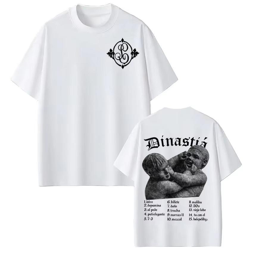 Футболки с принтом рэпера Peso Pluma Tito Double P Dinastia Tour Мужские Женские Модные Футболки Летние Чистый Хлопок Повседневные Поп-музыка Топ