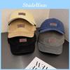 Retro Solid Color Letter Soft Top Fitted Cap Sunshade Ventilation Women Men