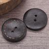 Деревянные пуговицы в стиле ретро с лазерной точкой - Натуральное дерево с широким краем для рубашки, кардигана или тренча