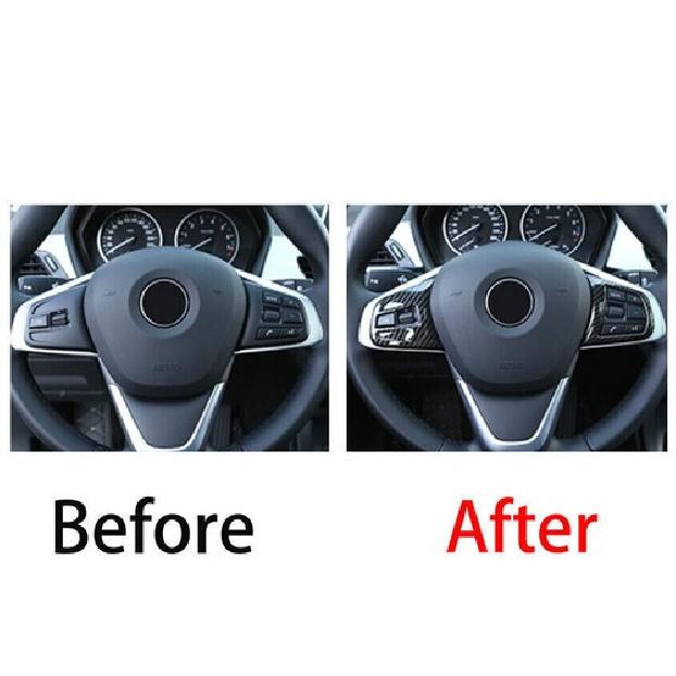Steering Wheel 2018- Fit For BMW X2 F39 Carbon Fiber Button Frame Cover Trim