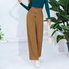 Spring Summer Solid Colour High Waist Single Breasted Straight Casual Women's Pants Wide Leg Pant