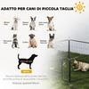 6-Panel Modular Dog Enclosure, 80x1.5x60 cm, Dark Grey Steel, with Entrance Door