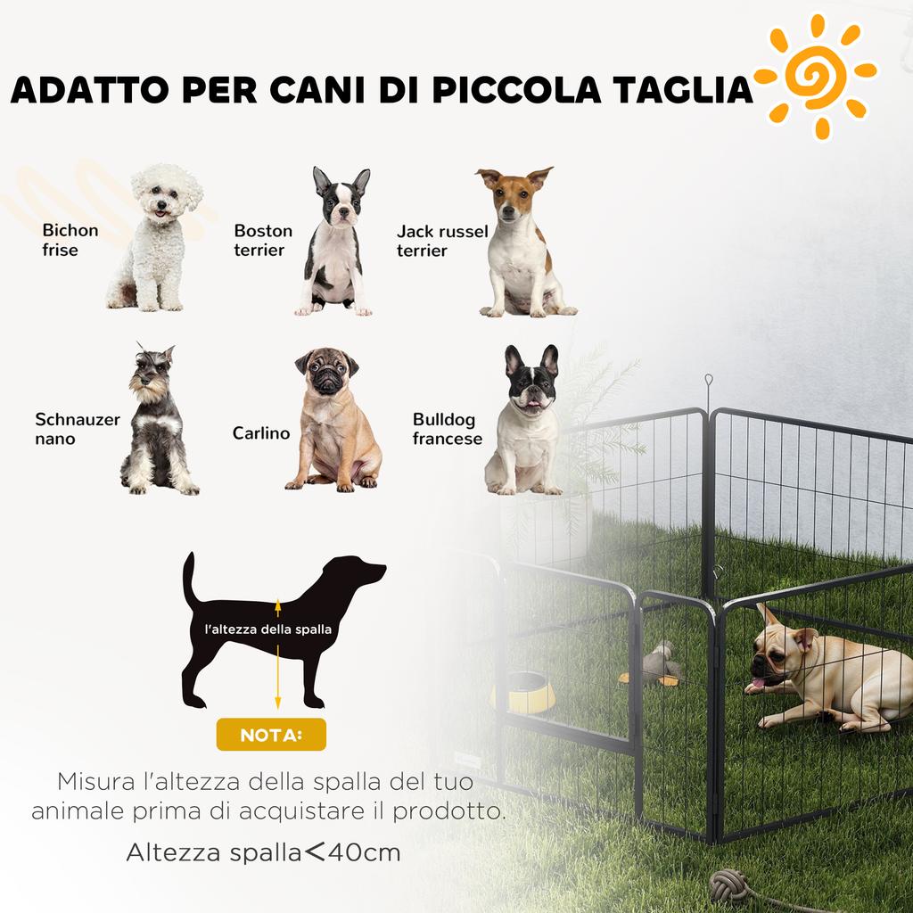 6-Panel Modular Dog Enclosure, 80x1.5x60 cm, Dark Grey Steel, with Entrance Door
