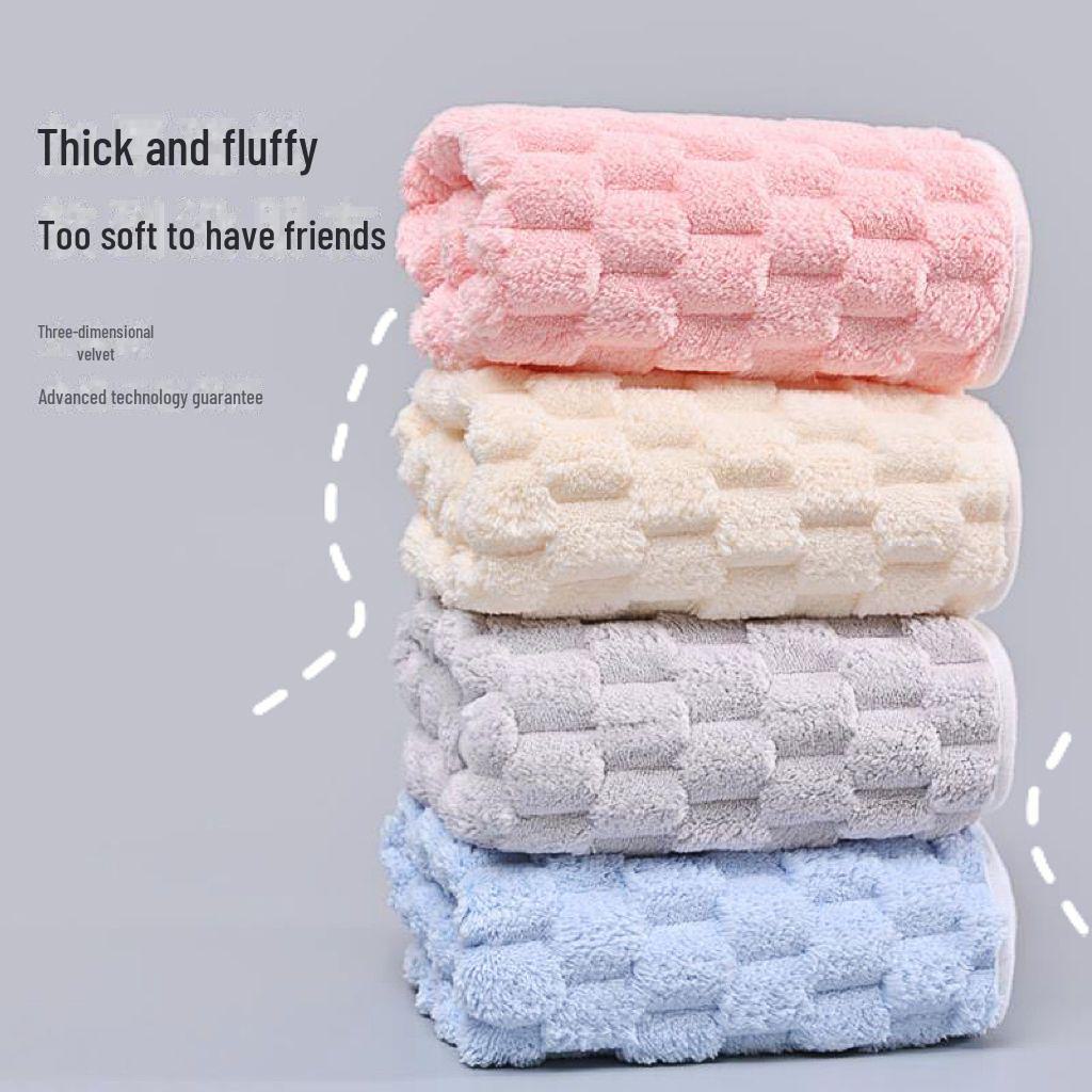 Полотенце для рук Cloud Grid Coral Fleece Super Absorbent Cute Hanging Hand Towel