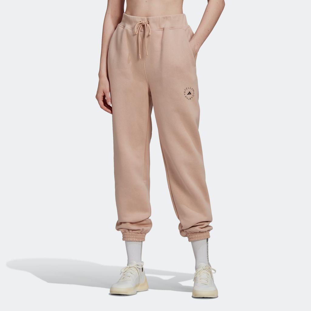 adidas X Stella McCartney Трикотажные брюки-джоггеры Женские Пыльно-розовые Умеренно зауженные с манжетами H59287