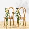 2Pcs Wedding Chair Decorations Aisle Floral Swag Artificial Pew Flowers Hanging Garland for Ceremony Church Rose Floral Faux Arrangement Party Decor