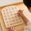 Wooden Double-Sided Alphabet & Number Tracing Board, Grooved Handwriting Practice Toy for Kids, Solid Wood Montessori Educational Toy