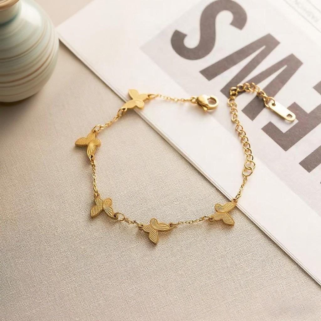 Butterfly Fringe Necklace Women Titanium Steel Simple Collarbone Chain Accessory Non Fading