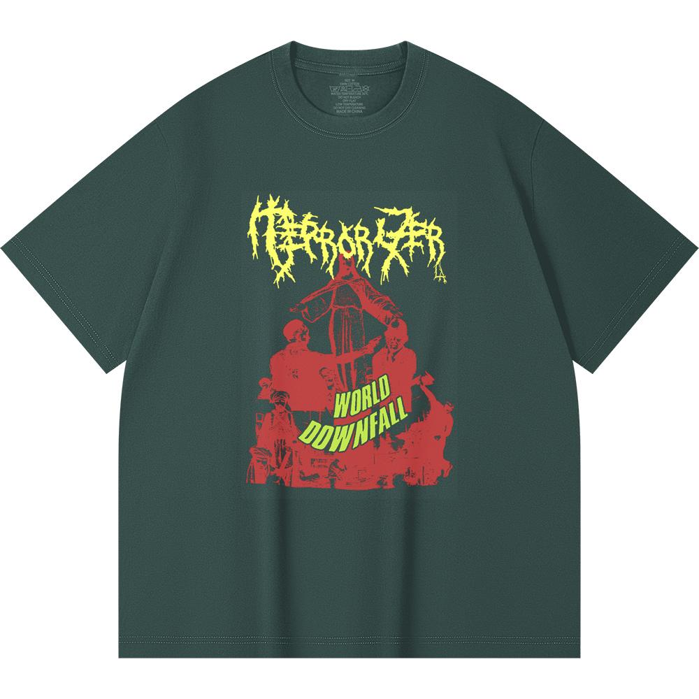 Хлопковая футболка плотностью 230 г/м² 100% Хлопок Heavy Metal Футболка с принтом рок-группы Популярная музыка Унисекс Тяжелая хлопковая футболка
