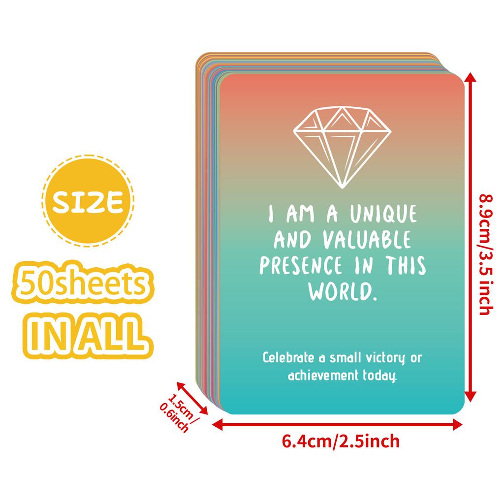50 Self-Motivation Text Interactive Cards Color Mood Positive Energy Quotes Inspirational Cards