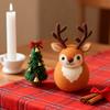 Felt Reindeer Figurine Handmade Elk Christmas Decoration Cute Small Wool Felt Crafts for Winter Holiday Tiered Tray Home Table Decor