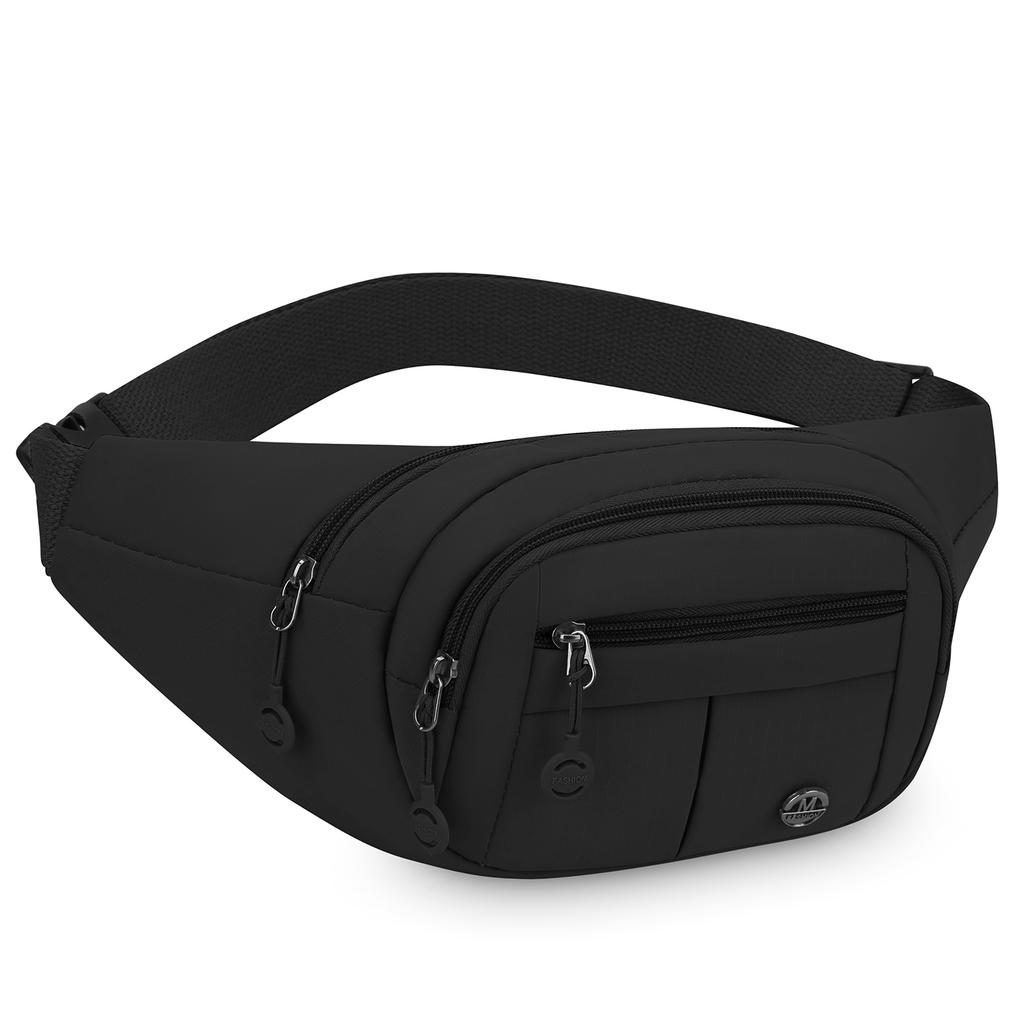 Unisex Lightweight Waist Pack – Secure Zippered Pockets, Adjustable Strap Wear As Chest or Belt Bag