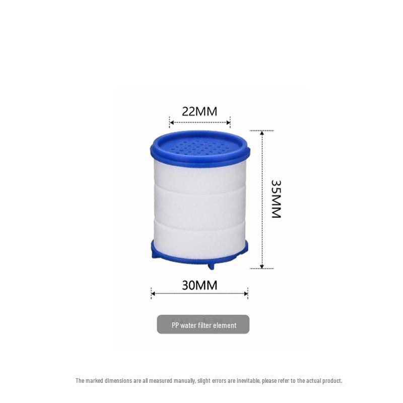 Shower Nozzle Replacement Filter Element with High Compression Cotton Core for Water Purification.