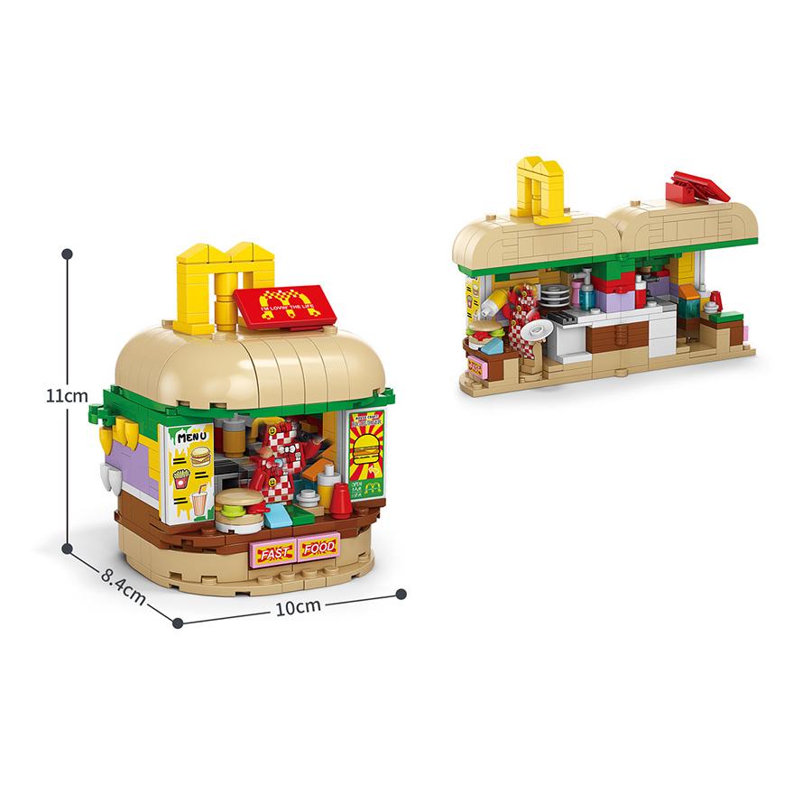 8 Стилей Мини Уличный Вид Городская Архитектура Строительные Блоки Магазин Закусок Магазин Дом Модель Кирпичики Пазл Замок Игрушки для Детей