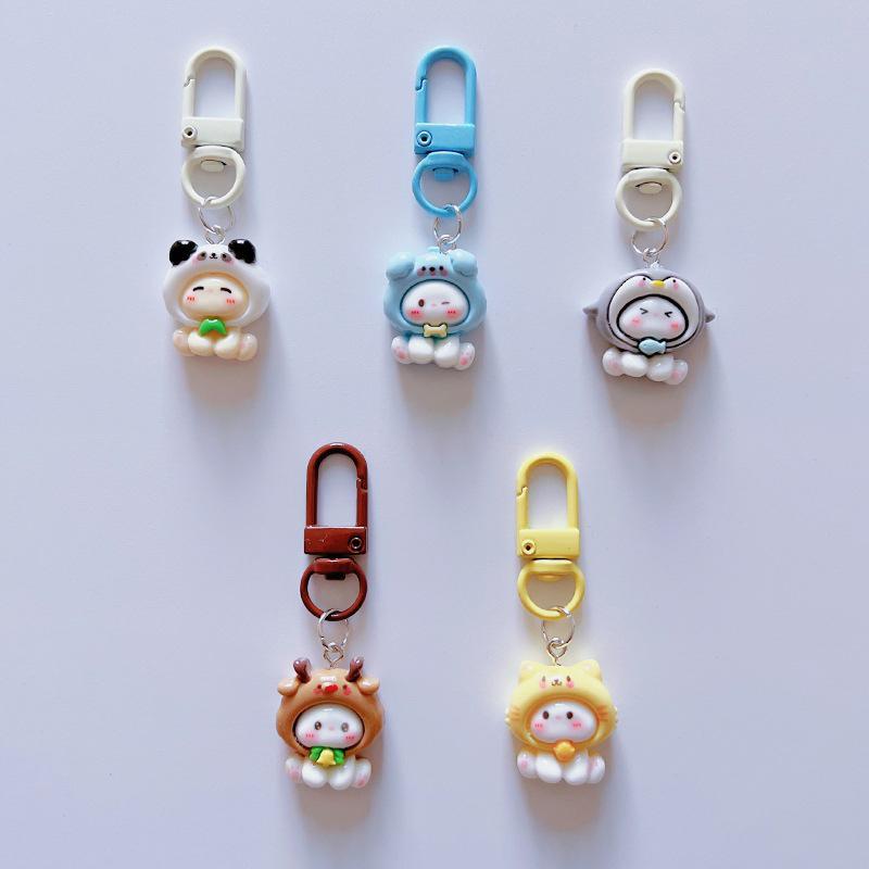 Милый глянцевый чехол на голову, брелок с маленьким кроликом, рюкзак, мультяшная подвеска, украшения, аксессуары, подарок