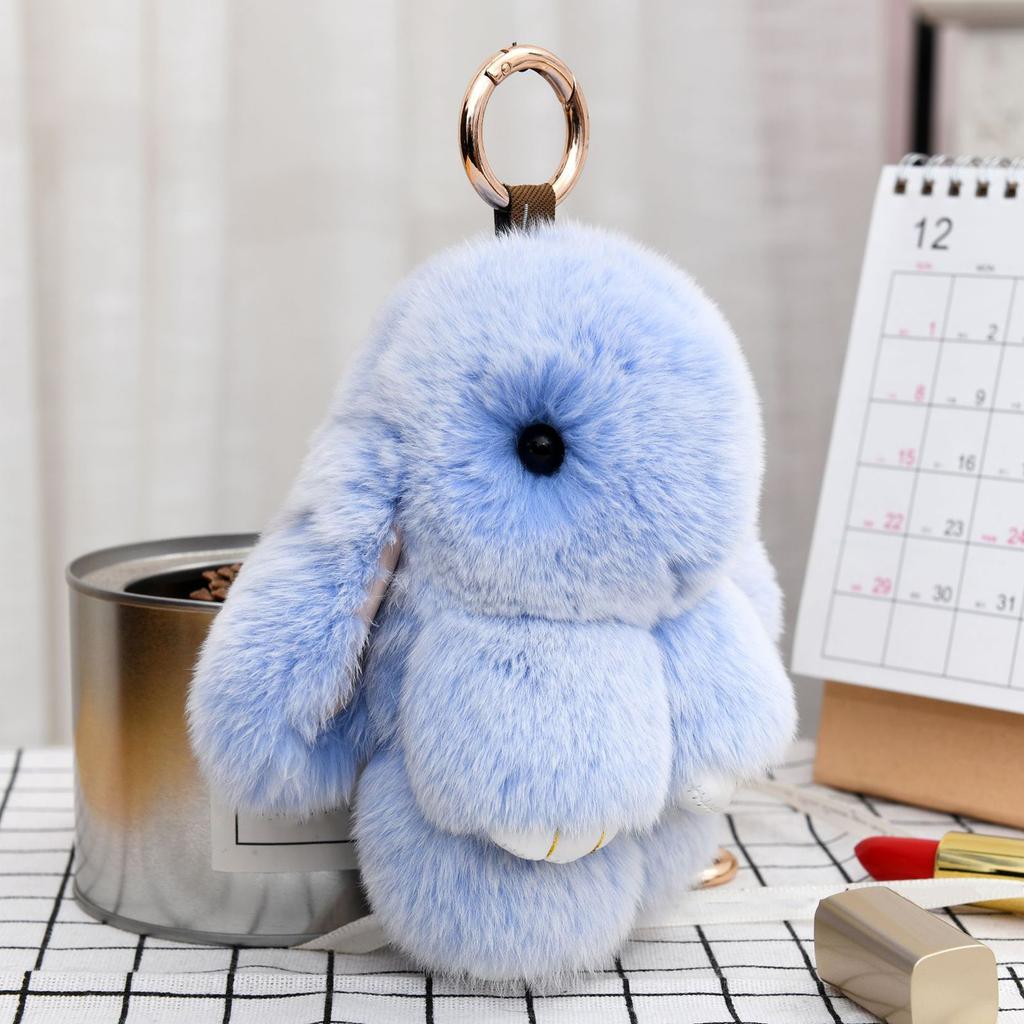 15cm Fluffy Bunny Keychain Rabbit Fur Keychain Women Bag Car Key chain Pendant Decoration Jewelry Bags Hangings Accessories Gift