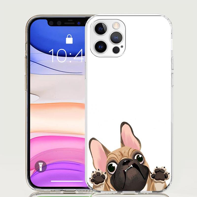 Чехол для телефона с мопсом и французским бульдогом для Apple iphone 16 15 14 13 12 Mini 11 Pro Max 16E X XS XR 7 Plus 8 + SE 2020 Трендовый Забавный