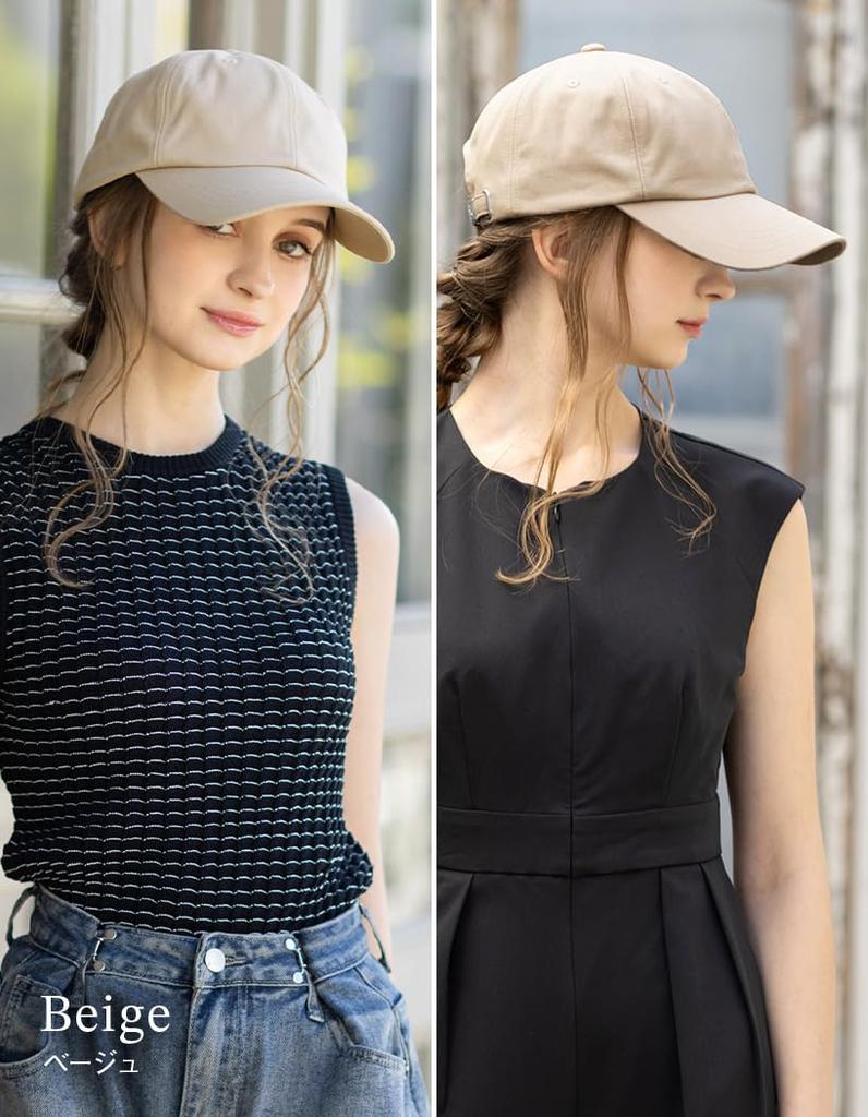 Кепка с глубоким козырьком большого размера для защиты от УФ-лучей, регулируемая, вся кепка [Loo&c], женская, на ощупь, защита, 100% хлопок, размер, сезоны, [L (60-63см) - Бежевый]