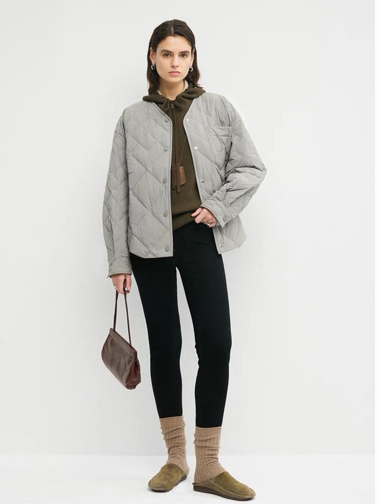 Unisex Lightweight White Goose Down Jacket - Cocoon Silhouette for 2025 Autumn/Winter