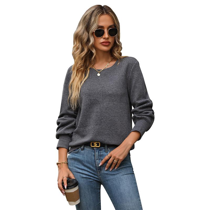 Весенне-осенняя женская блузка, однотонная толстовка с длинными рукавами, удобные повседневные топы