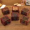 1PC Antique Mini Wood Treasure Chest Storage Box Jewelry Organizer Box Gift Box  With Mini Metal