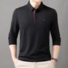 Spring and Autumn Men's Polo Long Sleeved T-shirt Simple Business Casual Loose Top Base Shirt