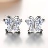 Personality Butterfly Zircon Stud Earrings Silver Plated Ear Rings Butterfly Dream Super Flash Zircon Korean Style Earrings