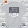 Футболка с коротким рукавом Hustle, созданная в тон кроссовкам aj11 cool grey, футболка к кроссовкам Jordan 11 cool grey