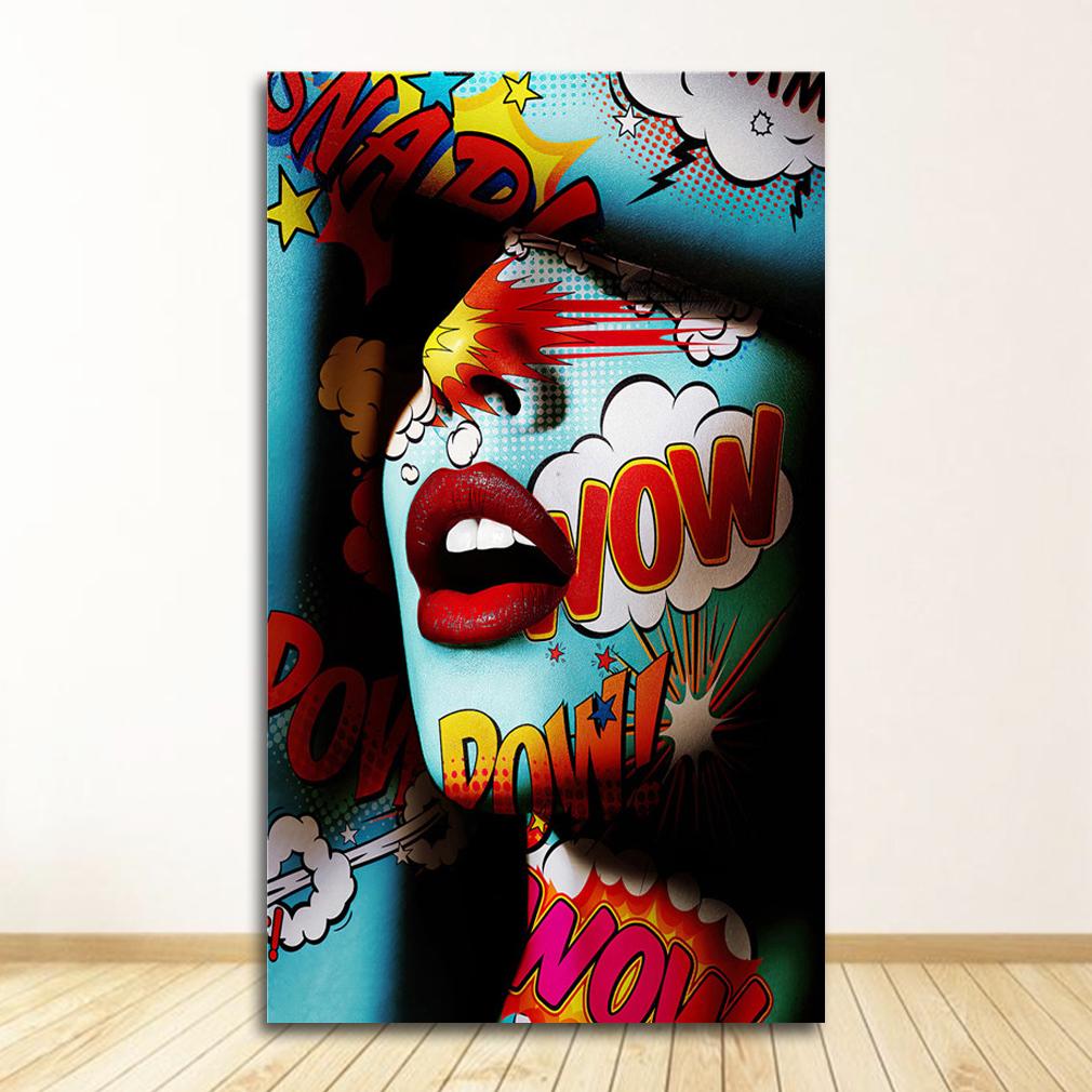 Граффити женский портрет картина маслом плакат и принты Настенный декор для гостиной холст картина настенная живопись домашние постеры