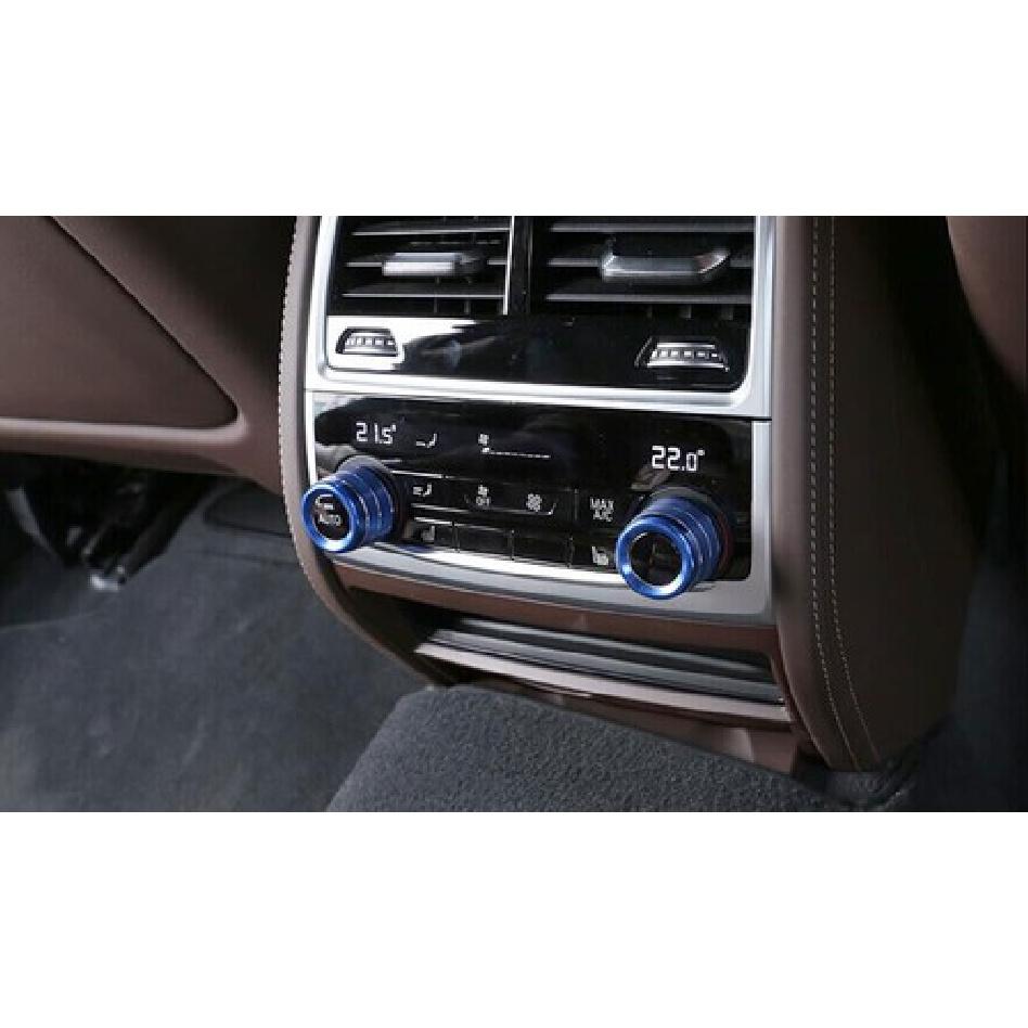 Fit For BMW 5 Series G30 2018- Blue Aluminum Rear Ac Knob Cover Trim