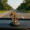 Trishul with Damru' Gold and Silver Base Antique Resin Figurine Idol Statue Shiva Trishul Damru Showpiece