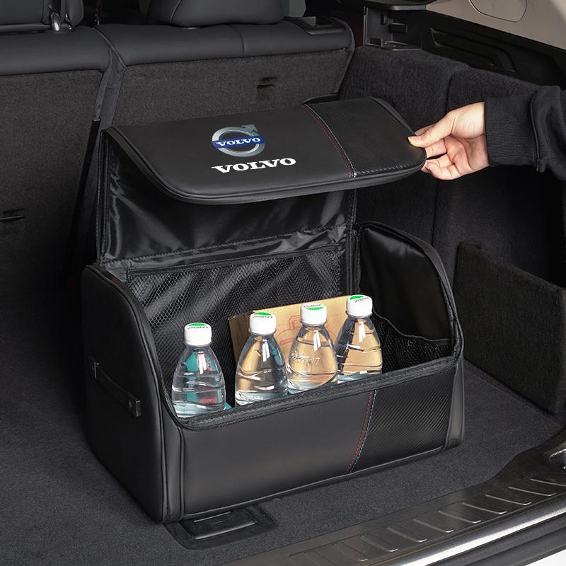 Car High-capacity Leather Storage Bag Car Trunk Organizing Box For Volvo Xc60 Xc90 V40 V60 S60 V50 V90 S80 C40 XC40 V70 XC70 C30