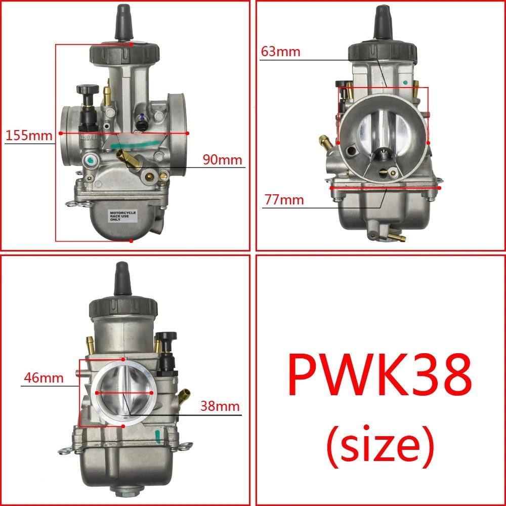 Для карбюратора KEIHIN PWK 33 34 35 36 38 40 42 мм Racing Parts Скутеры Мотоцикл для бездорожья Квадроцикл Power Jet 250cc Мотоцикл Большой калибр