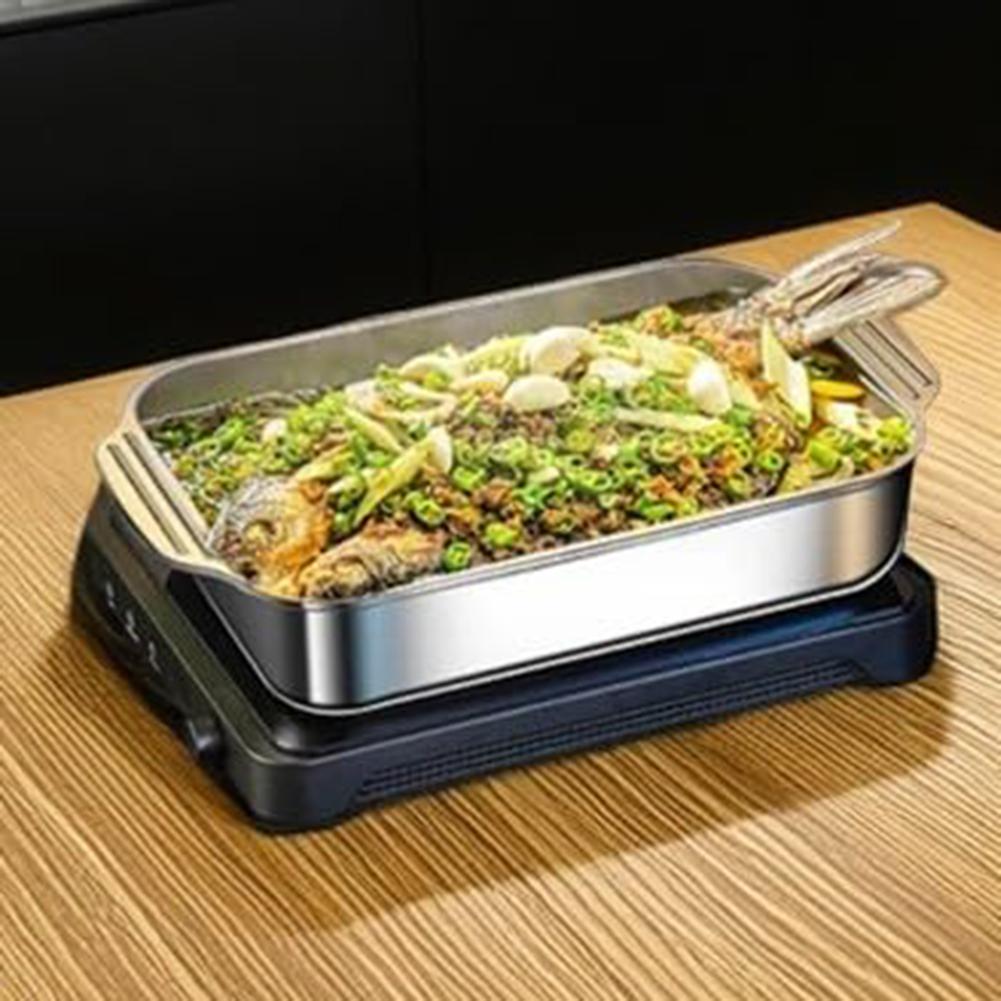 Профессиональная форма для лазаньи из нержавеющей стали 18x11 дюймов глубиной 3 дюйма, с крышкой и ручками с защитой от нагрева для приготовления от духовки до стола