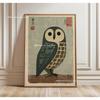 Japanese Frog Umbrella & Sea Boat Canvas Print Minimalist Mid-century Bluebird Animal Wall Art Poster for Modern Home Decor Gift
