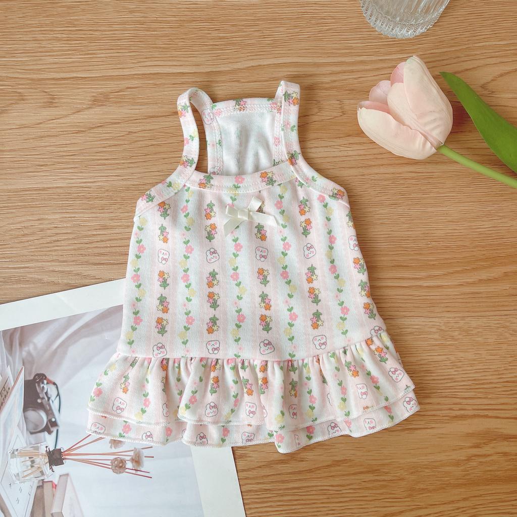 Платье-камисоль с принтом домашних животных в нескольких цветах, милое платье-камисоль с кроликом, одежда для кошек и собак, весна-лето в сравнении с одеждой для медведей