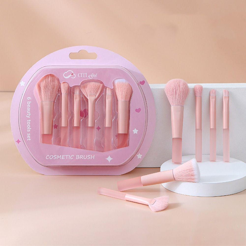 6pcs Soft Eyeshadow Powder Brush Cosmetic Tool Cosmetic Brush Set Makeup Brushes Set Travel