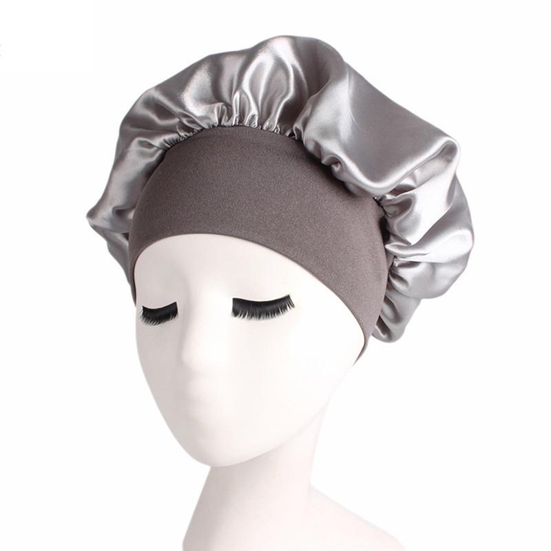 Solid Satin Bonnet Hair Styling Sleep Hat Wrap Shower Cap Hair Styling Tools