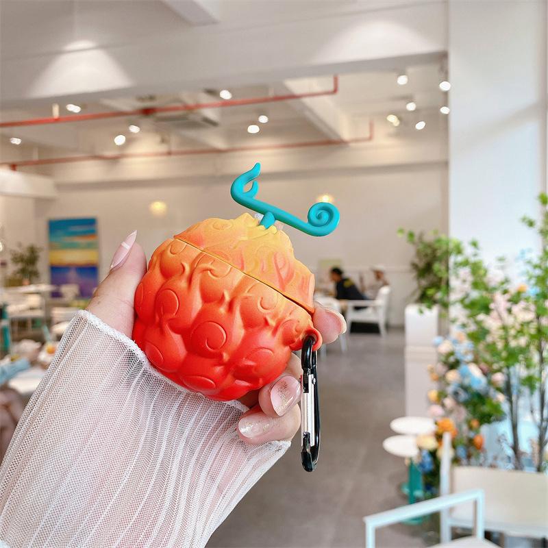 For Airpods 4 Case 20241,3D Cartoon Devil Fruit Anime Silicone Shockproof Earphone Cover For Airpod 4 Case Kids Boys Men