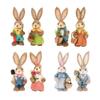 2x Artificial Straw Rabbit Souvenir Bunny Figurine Easter Straw Bunny Ornaments for Easter Holiday Party Household Decoration