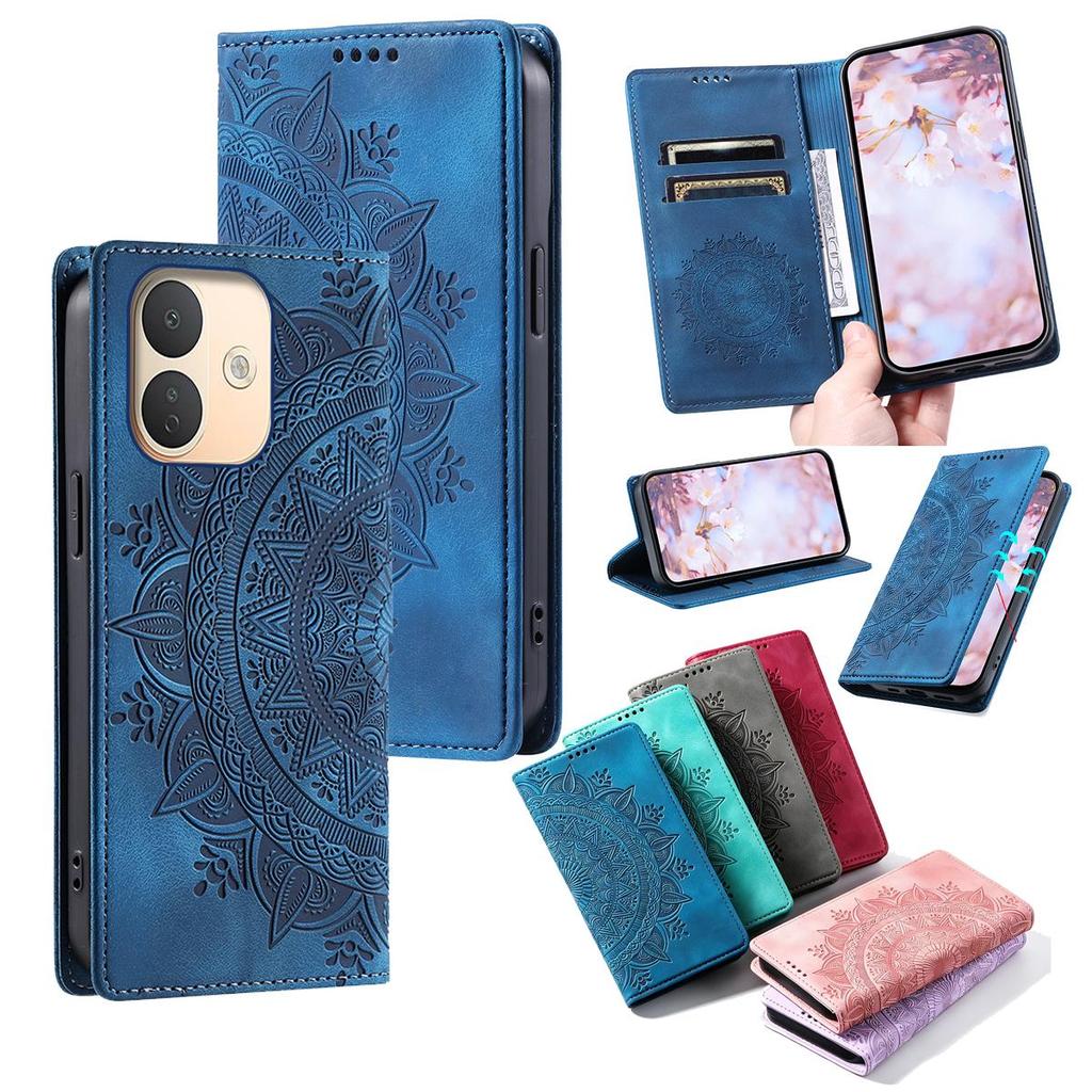 Для Xiaomi Redmi Note 17 Pro 5G Чехол-книжка из PU-кожи с тиснением "Мандала", с магнитной застежкой