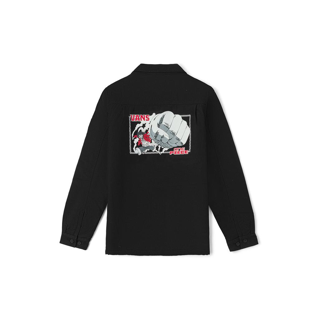 Vans Куртка унисекс на молнии с принтом Luffy Three Gear серии ONE PIECE Collaboration Series, черная VN00062QBLK