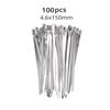 Metal Zip Ties 4.6x150mm,100pcs 304Stainless Steel Zip Ties with Self-locking Mechanism, for Industrial,Agriculture, Outdoor